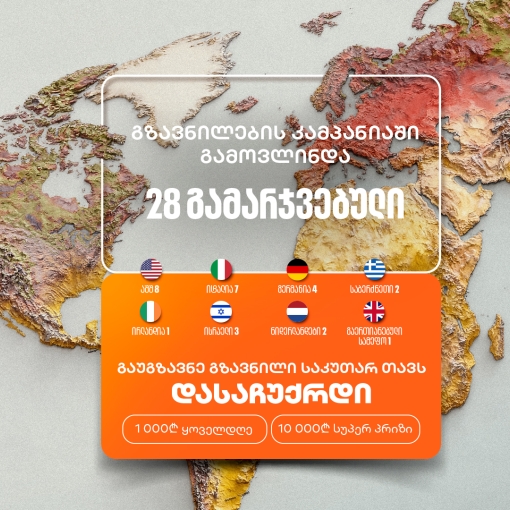 საქართველოს ბანკის „საკუთარ თავთან გზავნილის“ კამპანიას უკვე 28 გამარჯვებული ჰყავს - მიიღეთ შანსი მოიგოთ 1,000 ან 10,000 ლარი