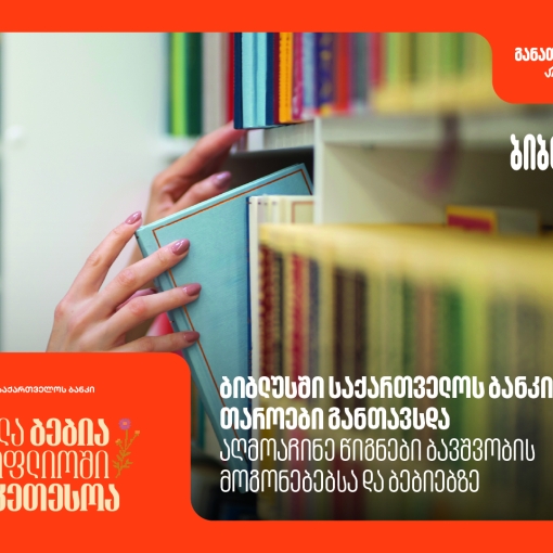 ბიბლუსში საქართველოს ბანკის თაროები განთავსდა - აღმოაჩინე წიგნები ბავშვობის მოგონებებსა და ბებიებზე