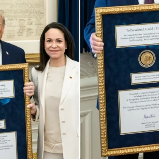 "მარიამ ჩემი შრომისთვის ნობელის მშვიდობის პრემია გადმომცა, ეს ურთიერთპატივისცემის შესანიშნავი ჟესტია. მადლობა, მარია!"