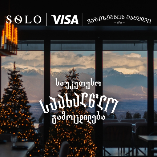 გაატარეთ ახალი წელი ვაზისუბნის მამულში და შეიქმენით საუკეთესო საახალწლო გამოცდილება SOLO და Visa-სთან ერთად