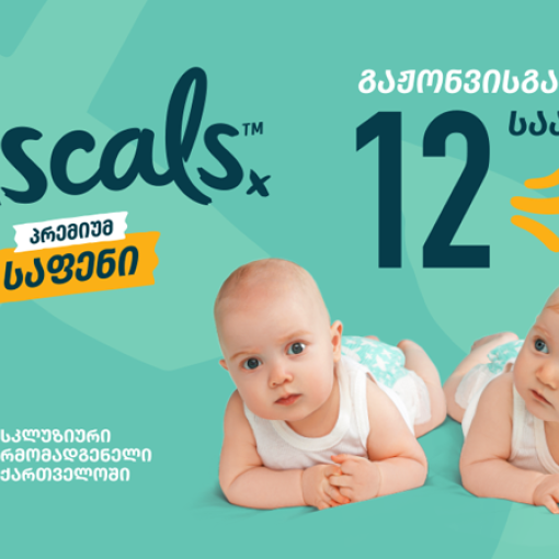 12-საათიანი საიმედო დაცვის მქონე პრემიუმ ხარისხის ბავშვის საფენები „რასკალსი“ (Rascals) უკვე PSP-შია