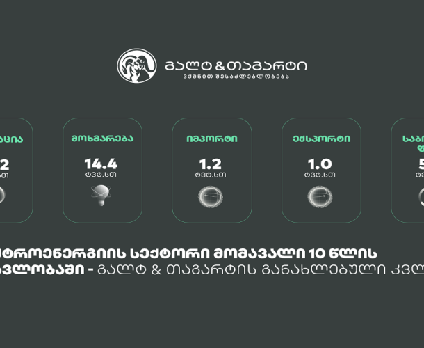 ელექტროენერგიის სექტორი მომავალი 10 წლის განმავლობაში - გალტ & თაგარტის განახლებული კვლევა
