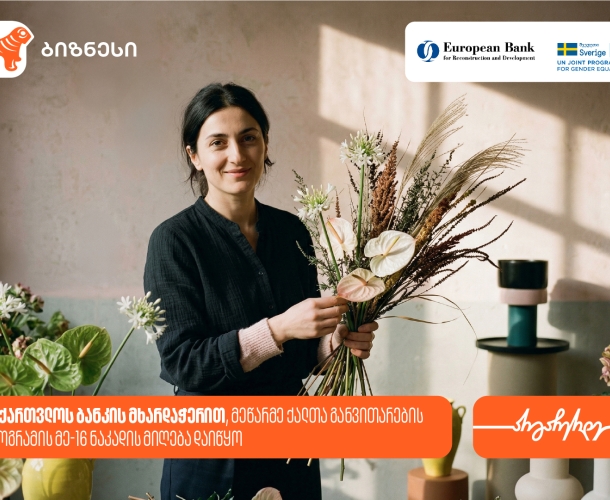 საქართველოს ბანკის მხარდაჭერით, მეწარმე ქალთა განვითარების პროგრამის მე-16 ნაკადზე მიღება დაიწყო