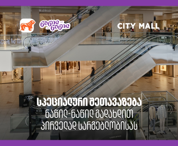 გაანულეთ გადადებული საყიდლების სია: ისარგებლეთ საქართველოს ბანკის ნაწილ-ნაწილით პირველად და დაიბრუნეთ 30% სითი მოლში