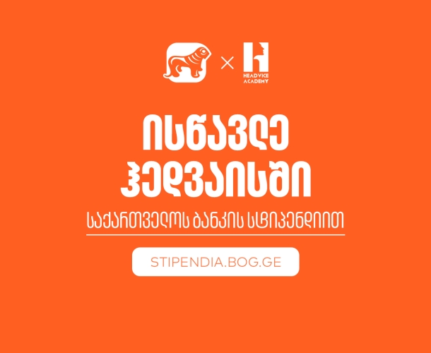 გახდი საქართველოს ბანკის სტიპენდიატი ჰედვაის აკადემიაში - დაეუფლე ახალ პროფესიას სრული დაფინანსებით