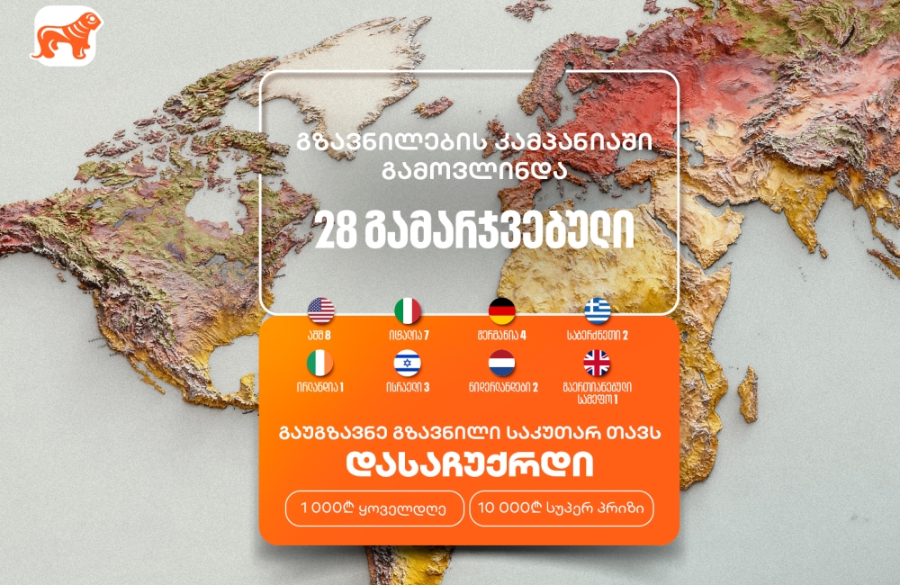 საქართველოს ბანკის „საკუთარ თავთან გზავნილის“ კამპანიას უკვე 28 გამარჯვებული ჰყავს - მიიღეთ შანსი მოიგოთ 1,000 ან 10,000 ლარი