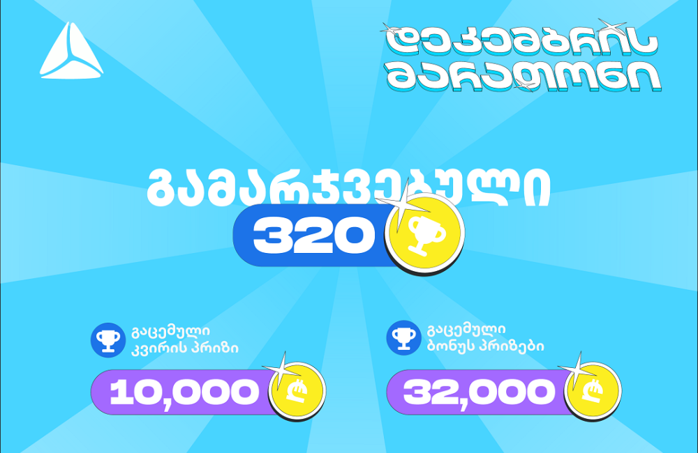 თიბისის დეკემბრის მარათონის პირველი კვირა - 320-ზე მეტი გამარჯვებული და 45 000 ლარამდე გაცემული პრიზები