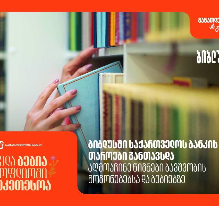 ბიბლუსში საქართველოს ბანკის თაროები განთავსდა - აღმოაჩინე წიგნები ბავშვობის მოგონებებსა და ბებიებზე