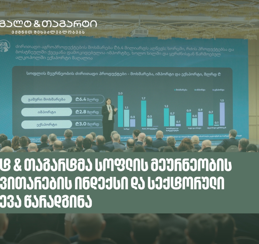 გალტ & თაგარტმა სოფლის მეურნეობის განვითარების ინდექსი და სექტორული კვლევა წარადგინა